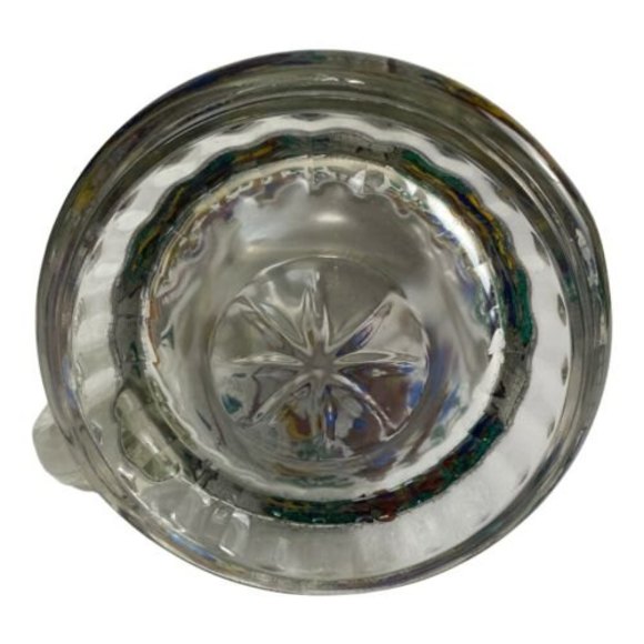 Vintage German BMF Glass Beer Stein Pewter Lid Stained Glass Crackle Pattern - Picture 7 of 8